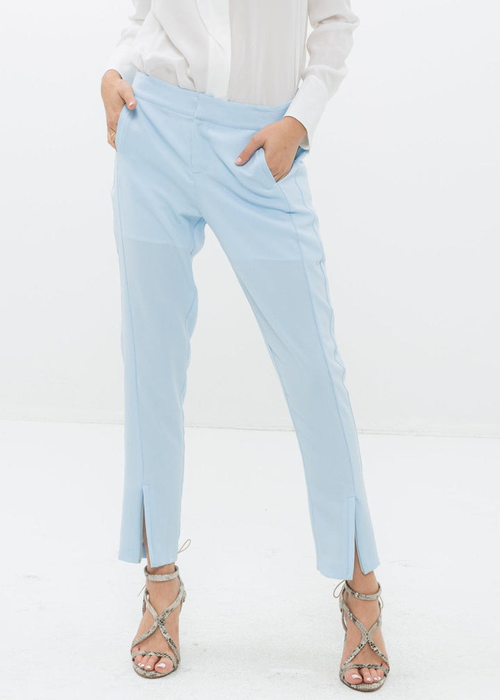 Women's Front Slit Trouser In Sky Blue by Shop at Konus