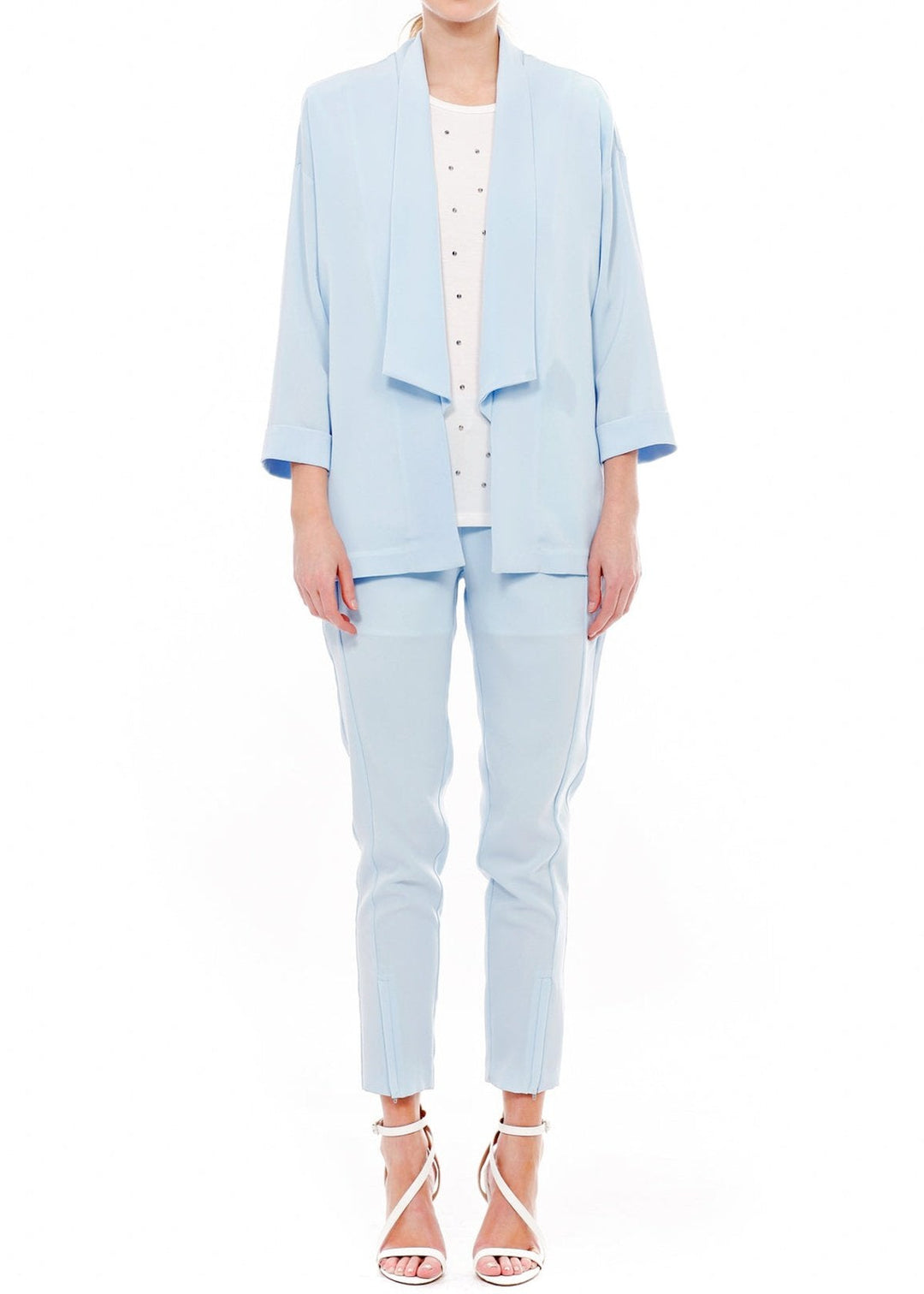 Women's Front Slit Trouser In Sky Blue by Shop at Konus