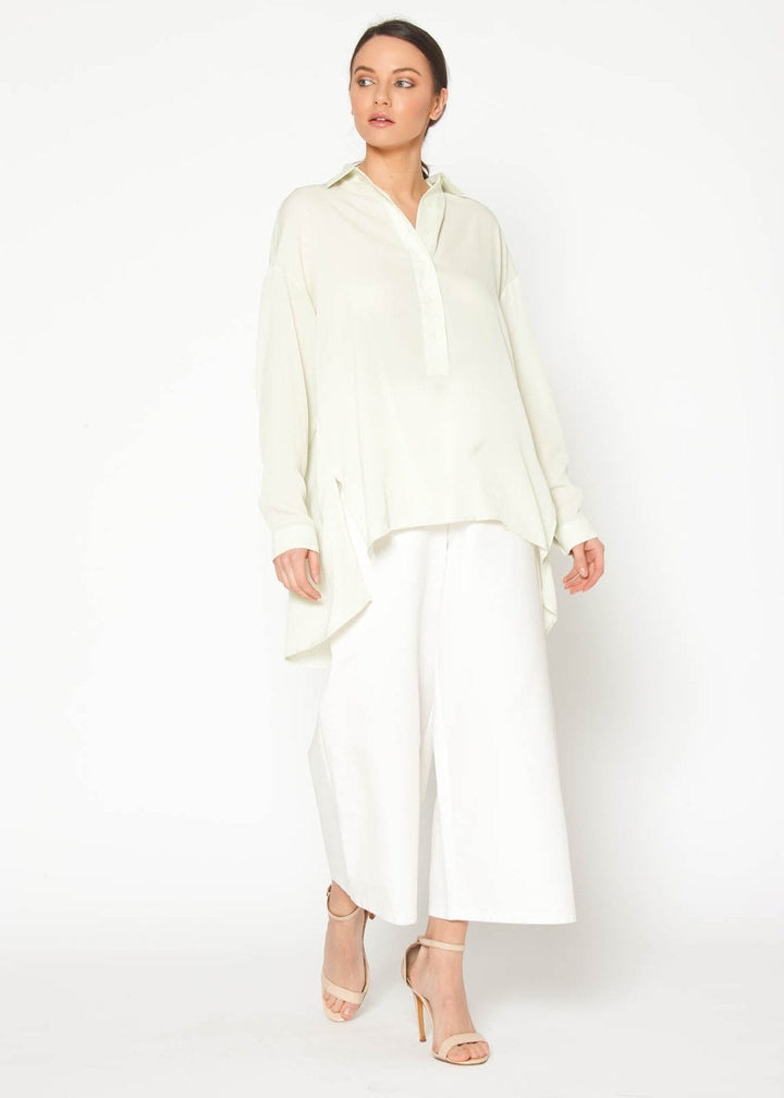 Women's Hi Lo Button Up Shirt Blouse by Shop at Konus