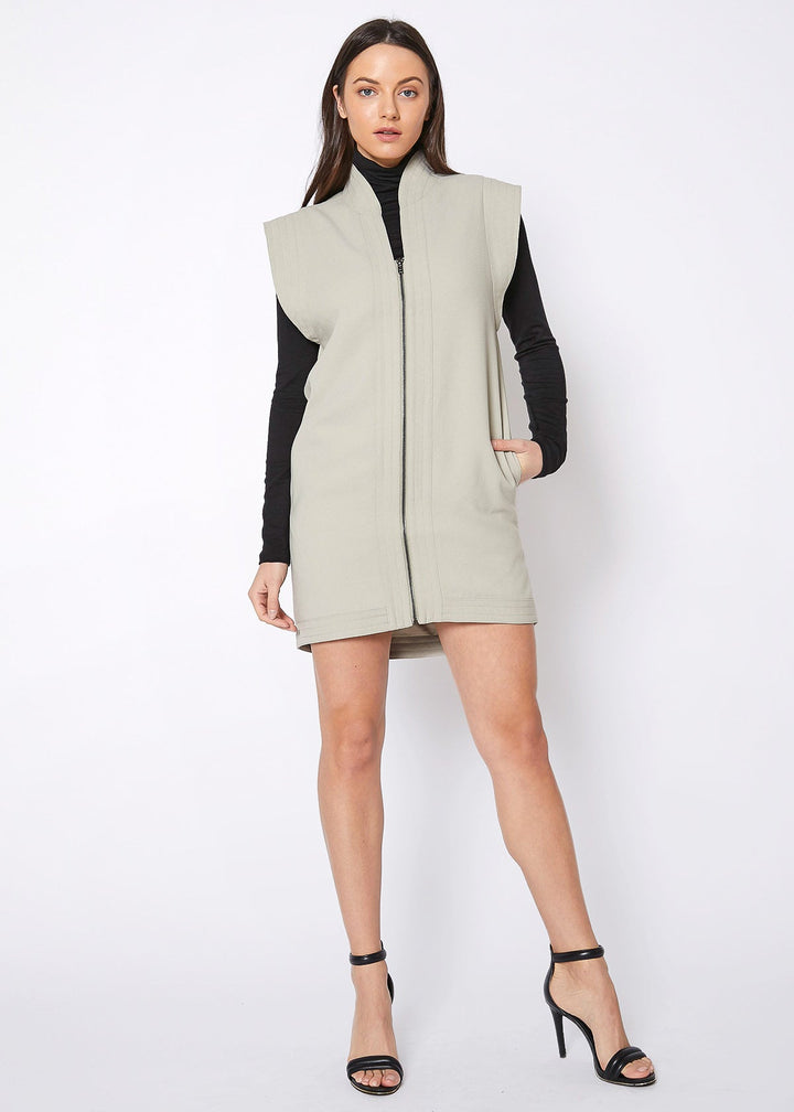 Women's Sleeveless Zip Up Vest Dress by Shop at Konus