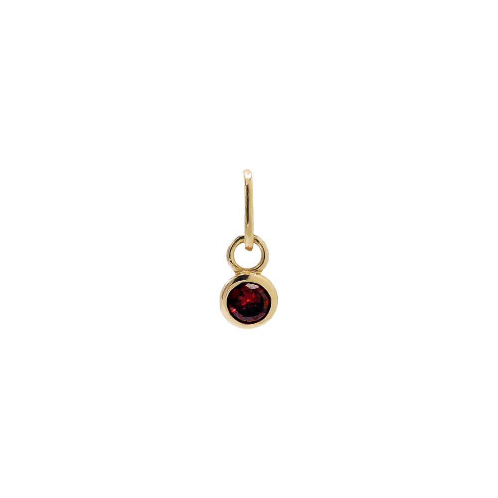 Tiny Birthstone Dangling Bezel Charm 14K by By Adina Eden