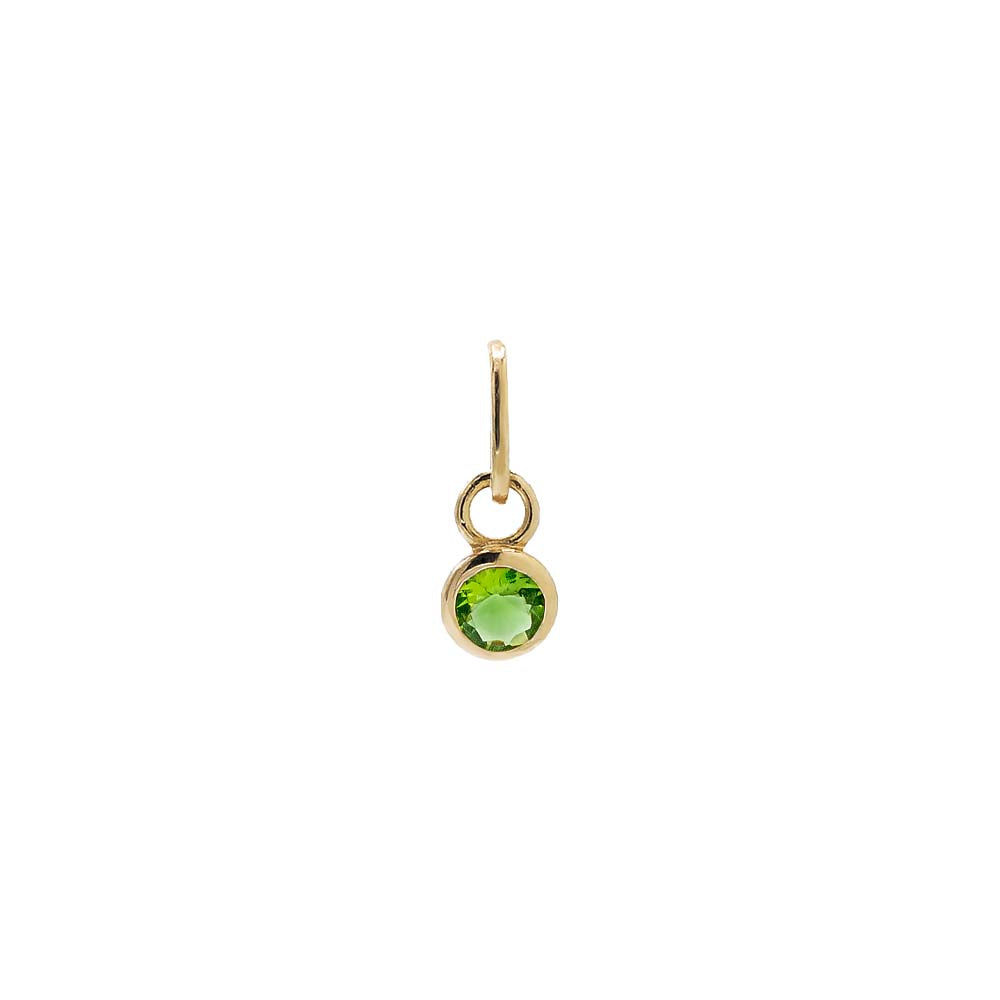 Tiny Birthstone Dangling Bezel Charm 14K by By Adina Eden