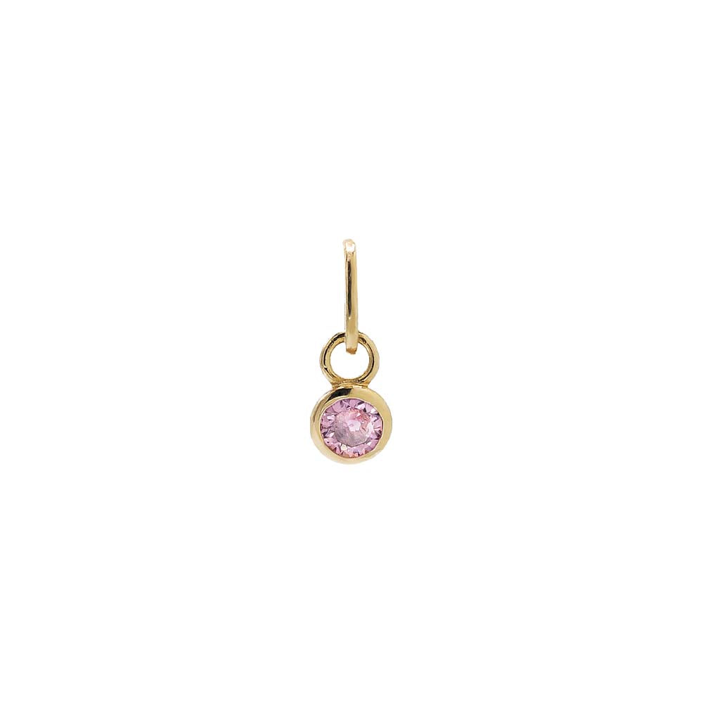 Tiny Birthstone Dangling Bezel Charm 14K by By Adina Eden