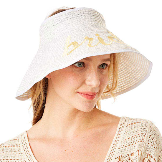 Bride Message Roll Up Foldable Visor Sun Hat by Madeline Love