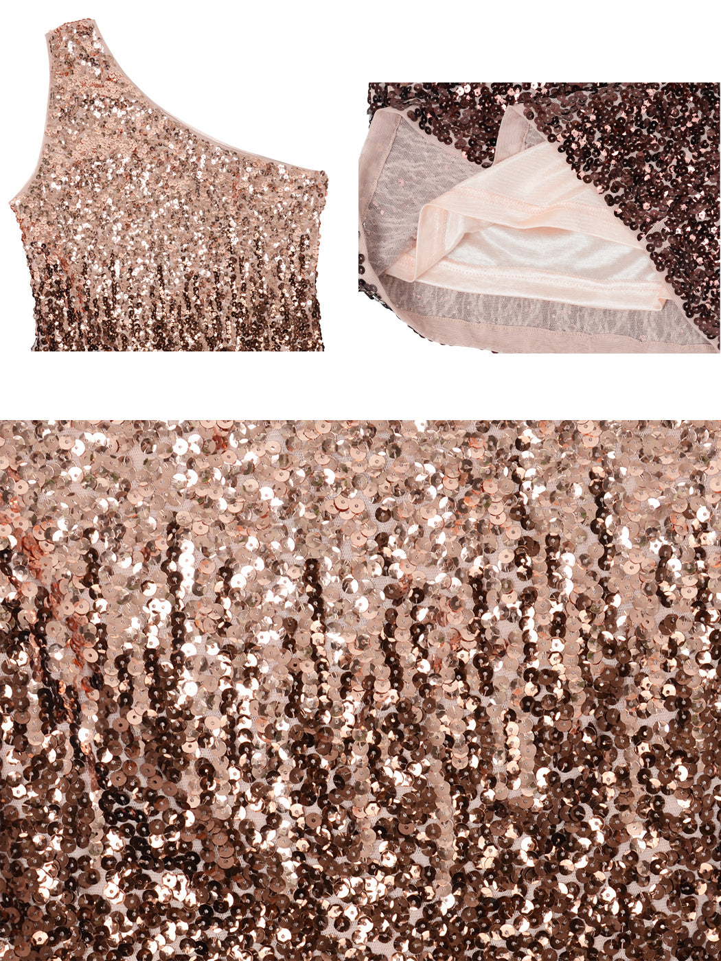 One Shoulder Sequin Mini Dress by Anna-Kaci