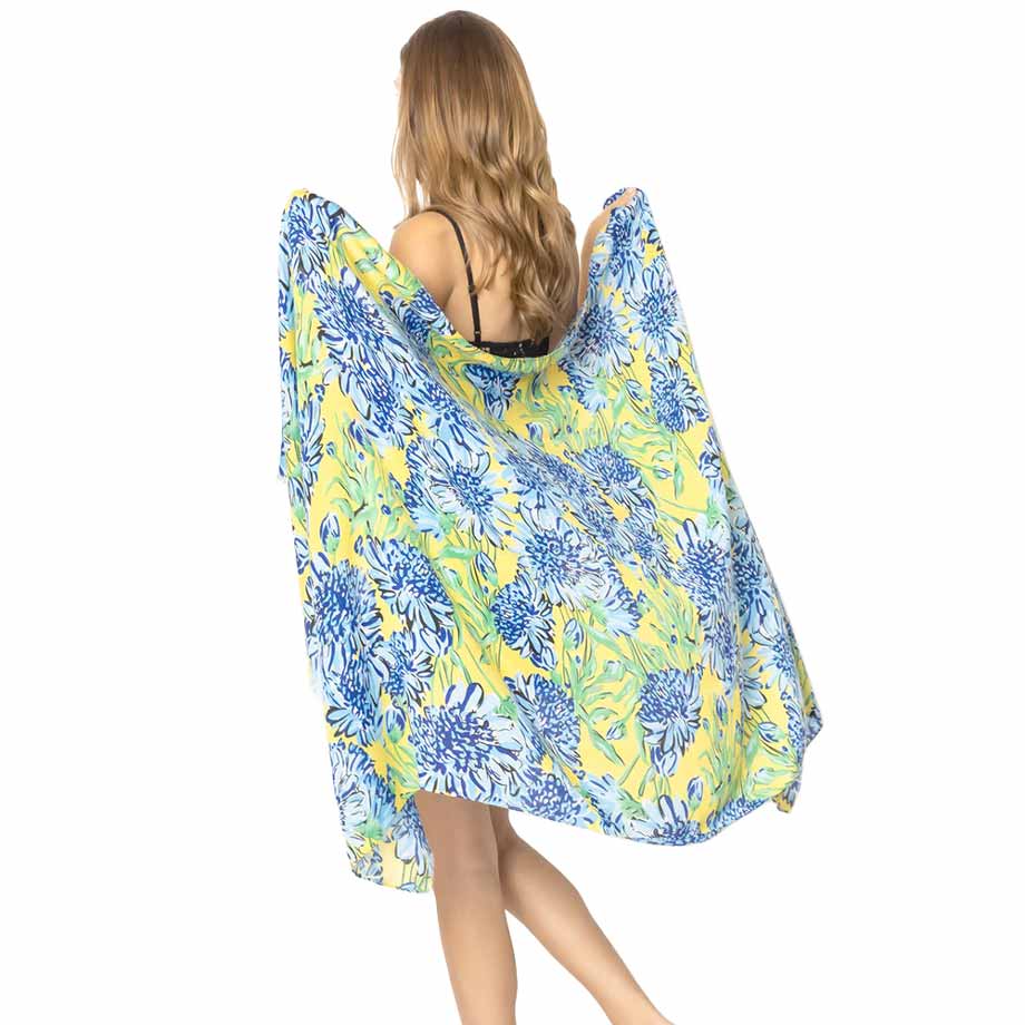 Flower Printed Oblong Scarf