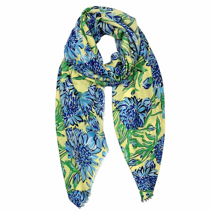 Flower Printed Oblong Scarf