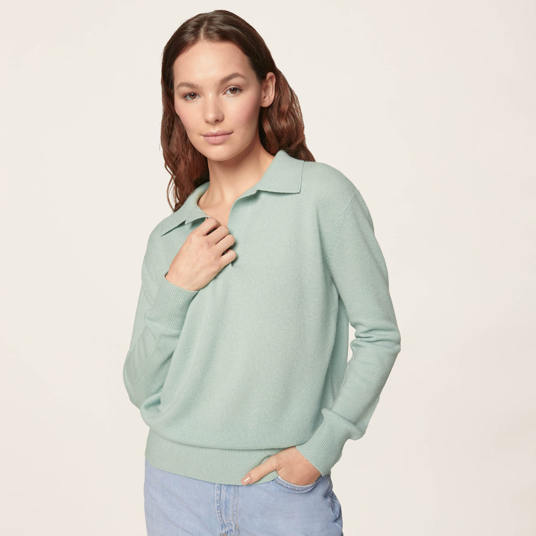 Camila Airy Cashmere Collared Sweater by Italic