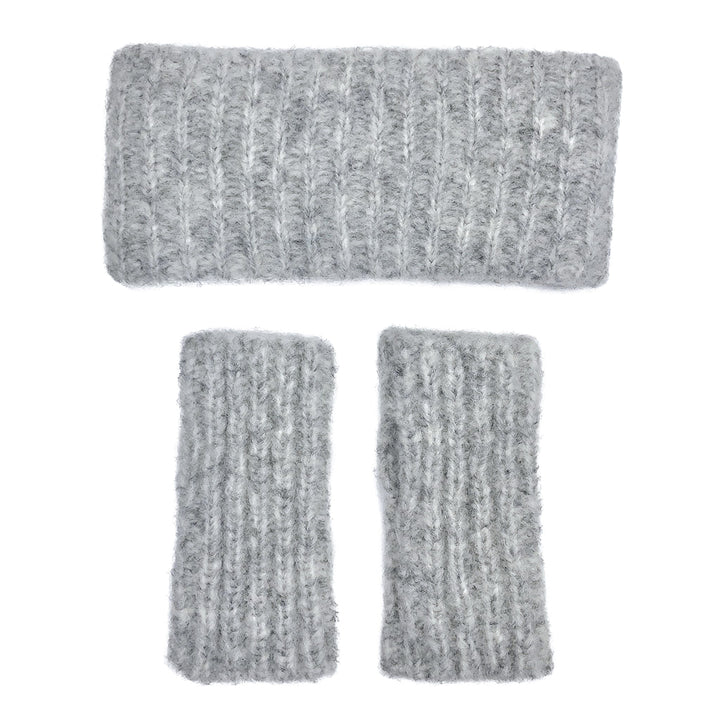 Gray Ribbed Alpaca Ear Warmer by SLATE + SALT