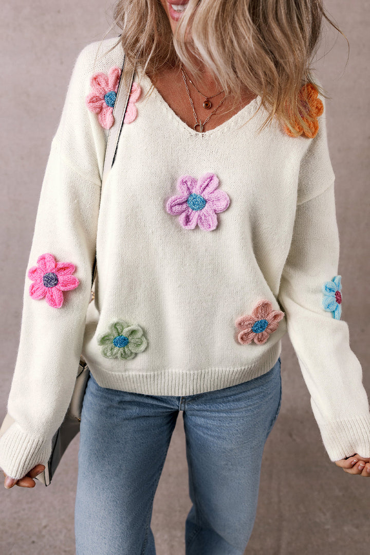 Crochet Flower Sweater by Poppy Lee Lane