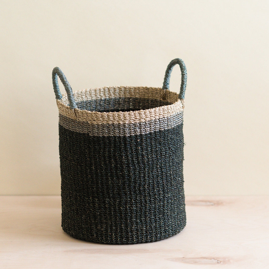 Black Floor Basket with Handle - Storage Baskets | LIKHÂ by LIKHÂ