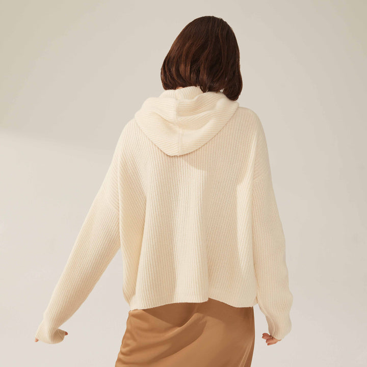 Josie Ribbed Cashmere Hoodie by Italic