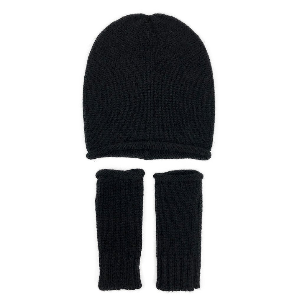 Black Essential Knit Alpaca Beanie by SLATE + SALT