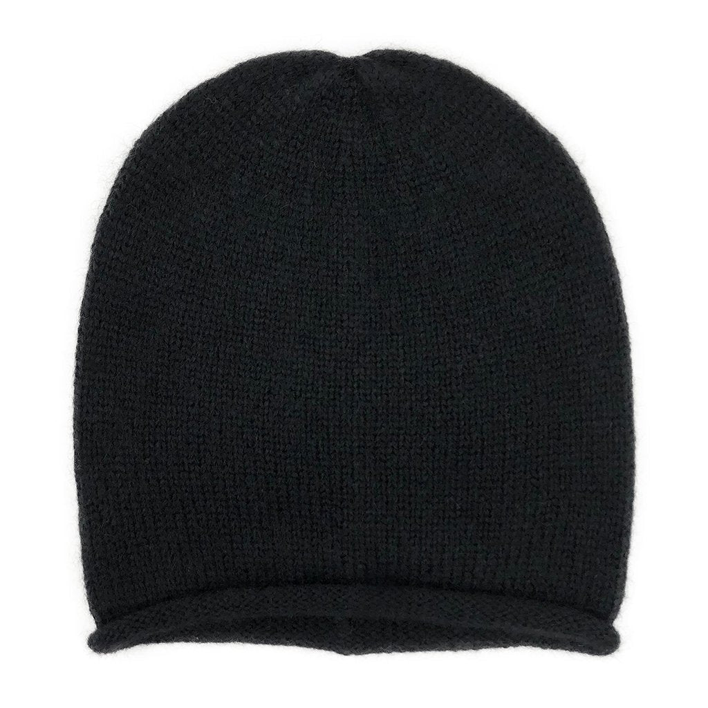 Black Essential Knit Alpaca Beanie by SLATE + SALT