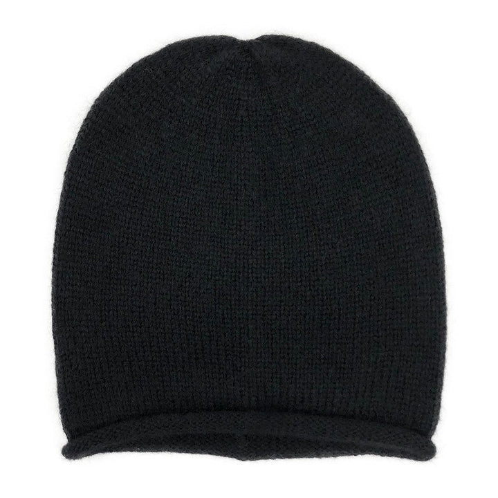 Black Essential Knit Alpaca Beanie by SLATE + SALT