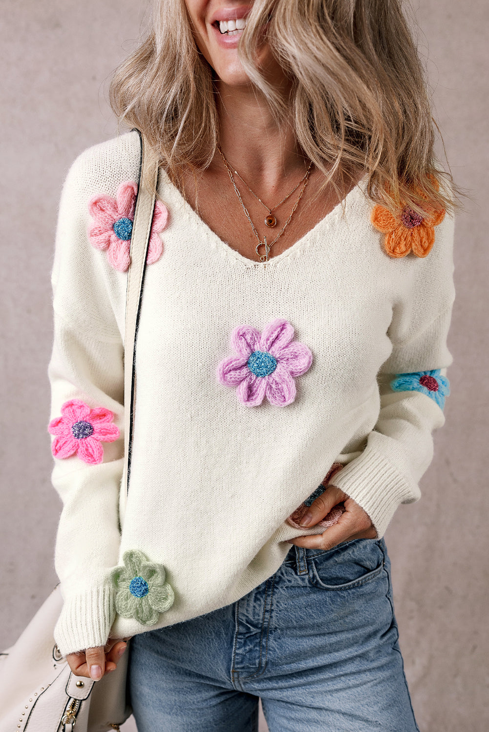 Crochet Flower Sweater by Poppy Lee Lane