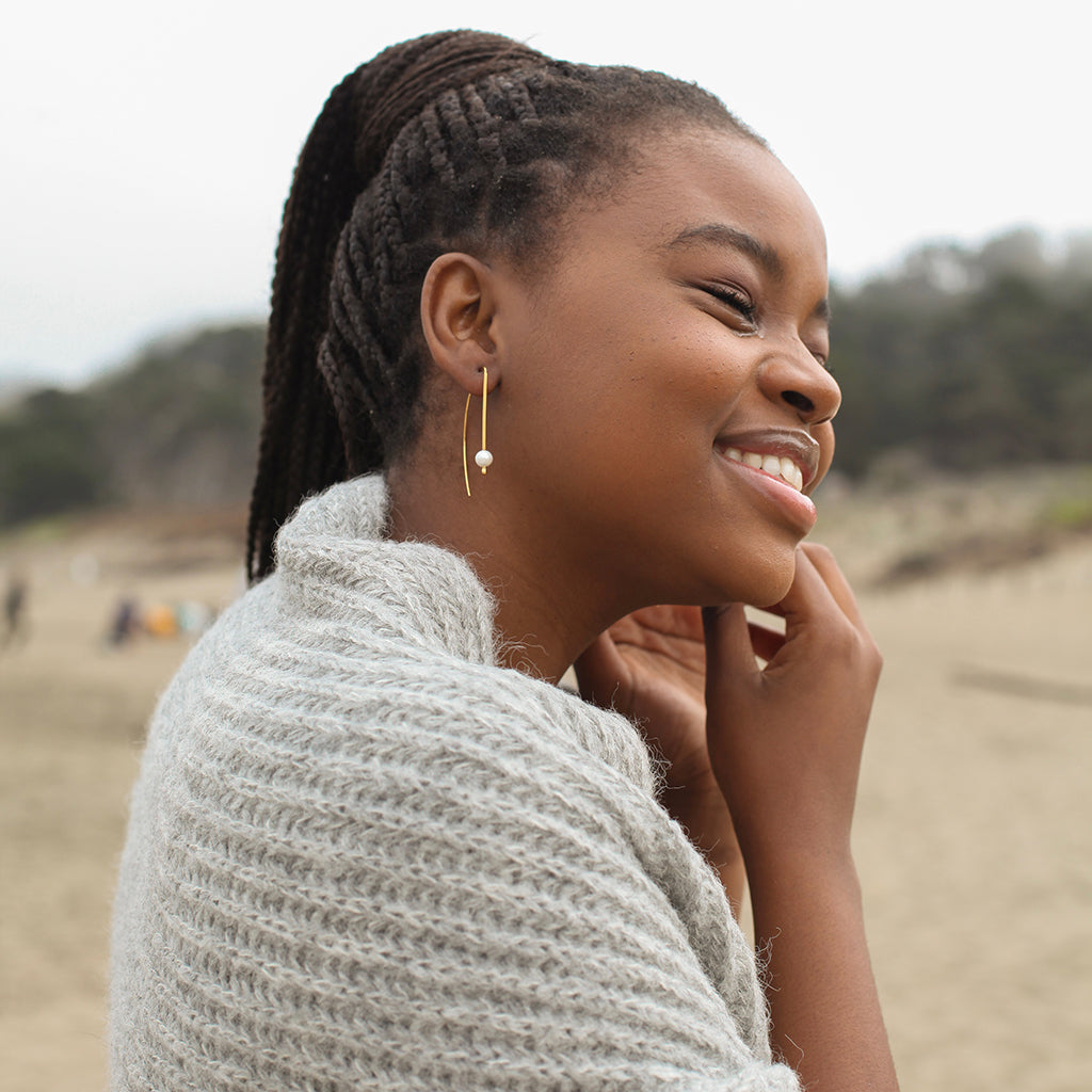 Freshwater Pearl Hook Earrings by SLATE + SALT