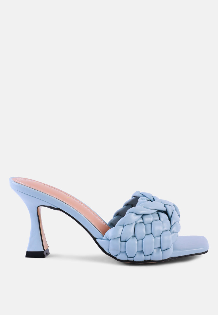 celie woven strap mid heel sandals by London Rag