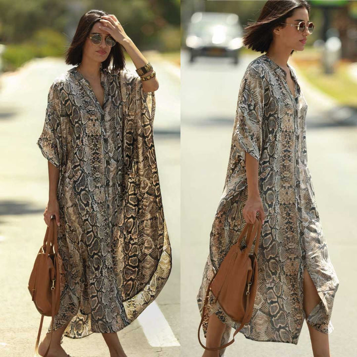 Wide Dress -Python Print by ClaudiaG Collection