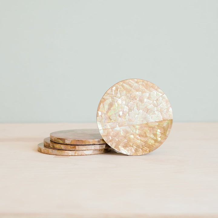 Cracked Pearl - Mother of Pearl Coasters | LIKHÂ by LIKHÂ