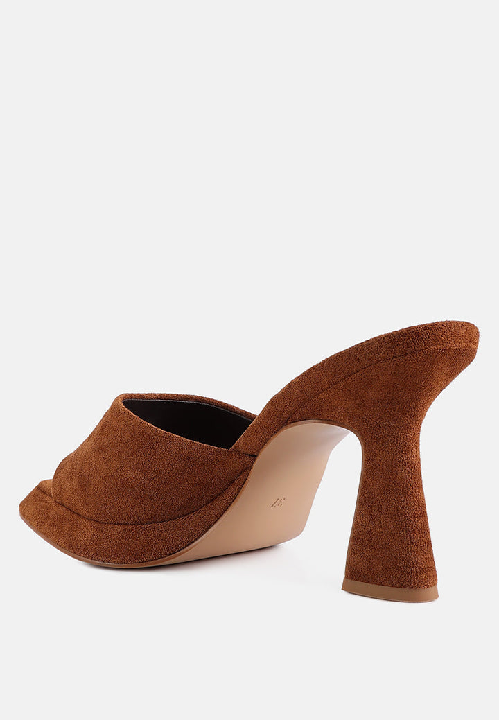 Copyme Micro Suede Slip On Spool Heel Sandals by London Rag