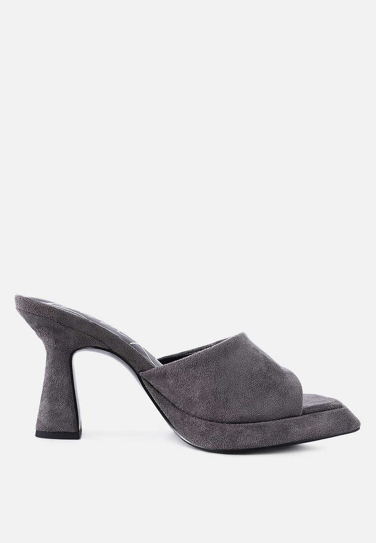 Copyme Micro Suede Slip On Spool Heel Sandals by London Rag