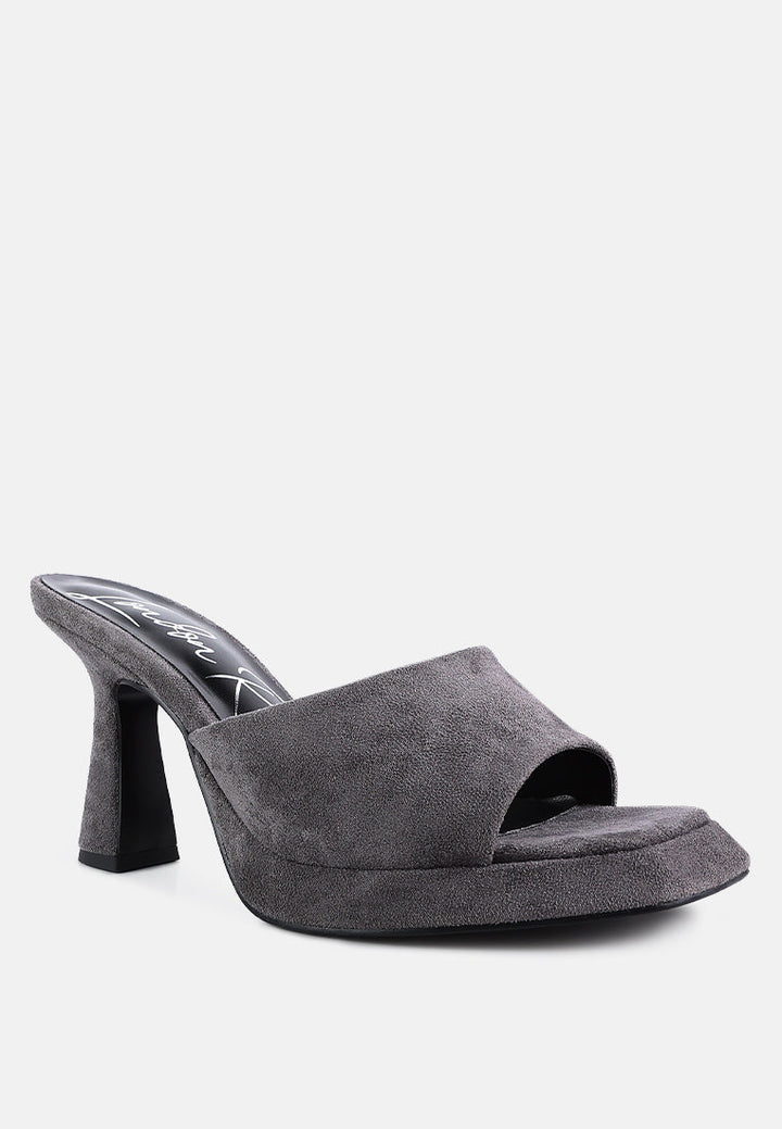 Copyme Micro Suede Slip On Spool Heel Sandals by London Rag