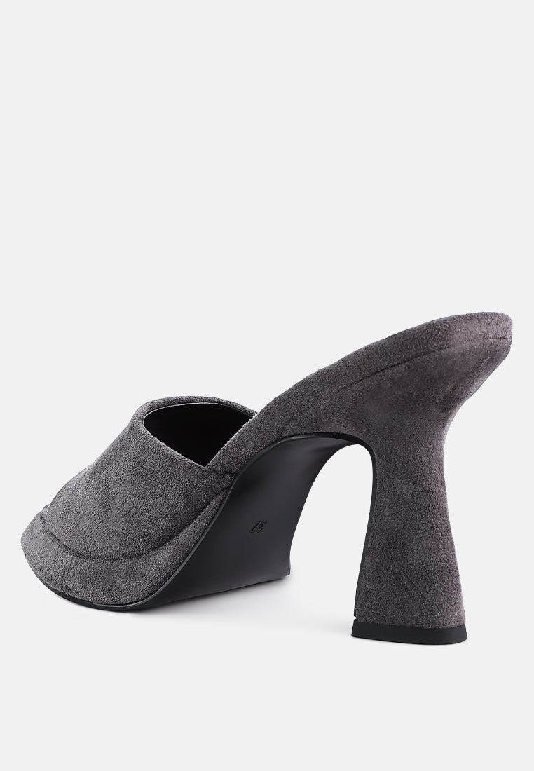 Copyme Micro Suede Slip On Spool Heel Sandals by London Rag