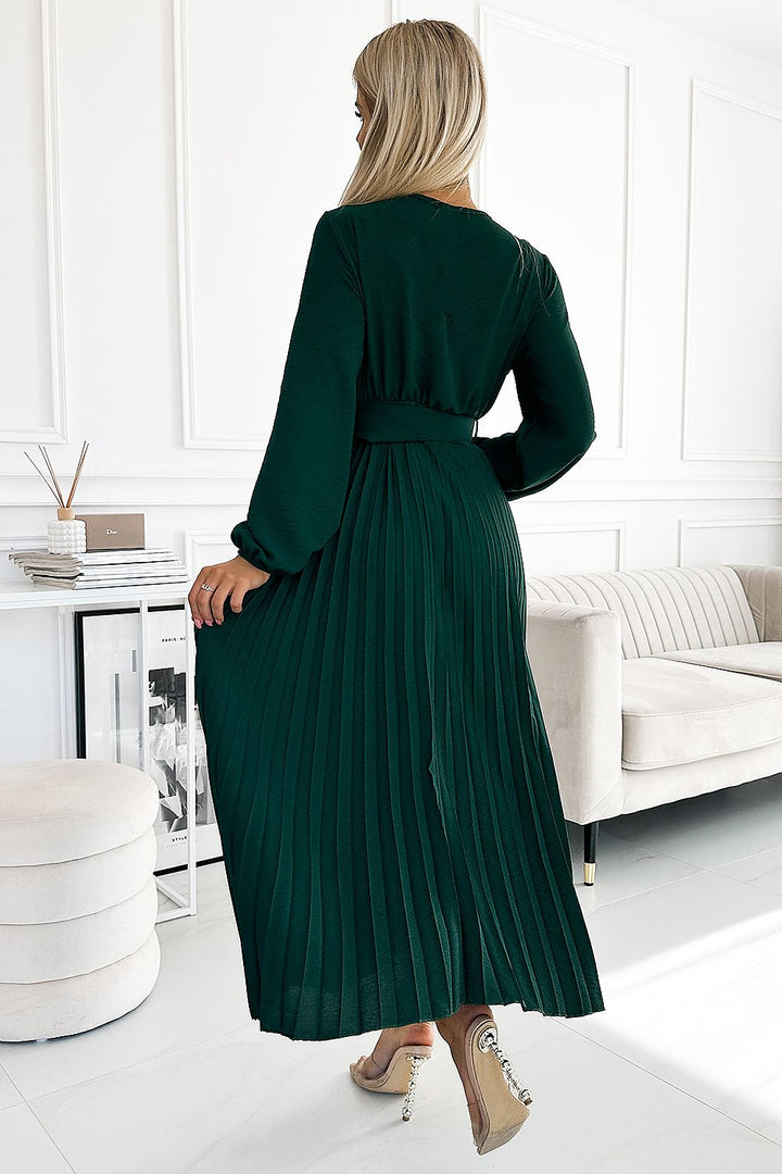 Midi A-line Long-Sleeve Dress