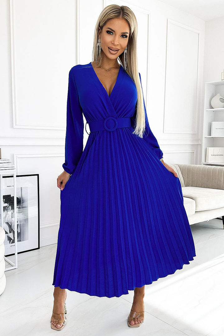 Midi A-line Long-Sleeve Dress