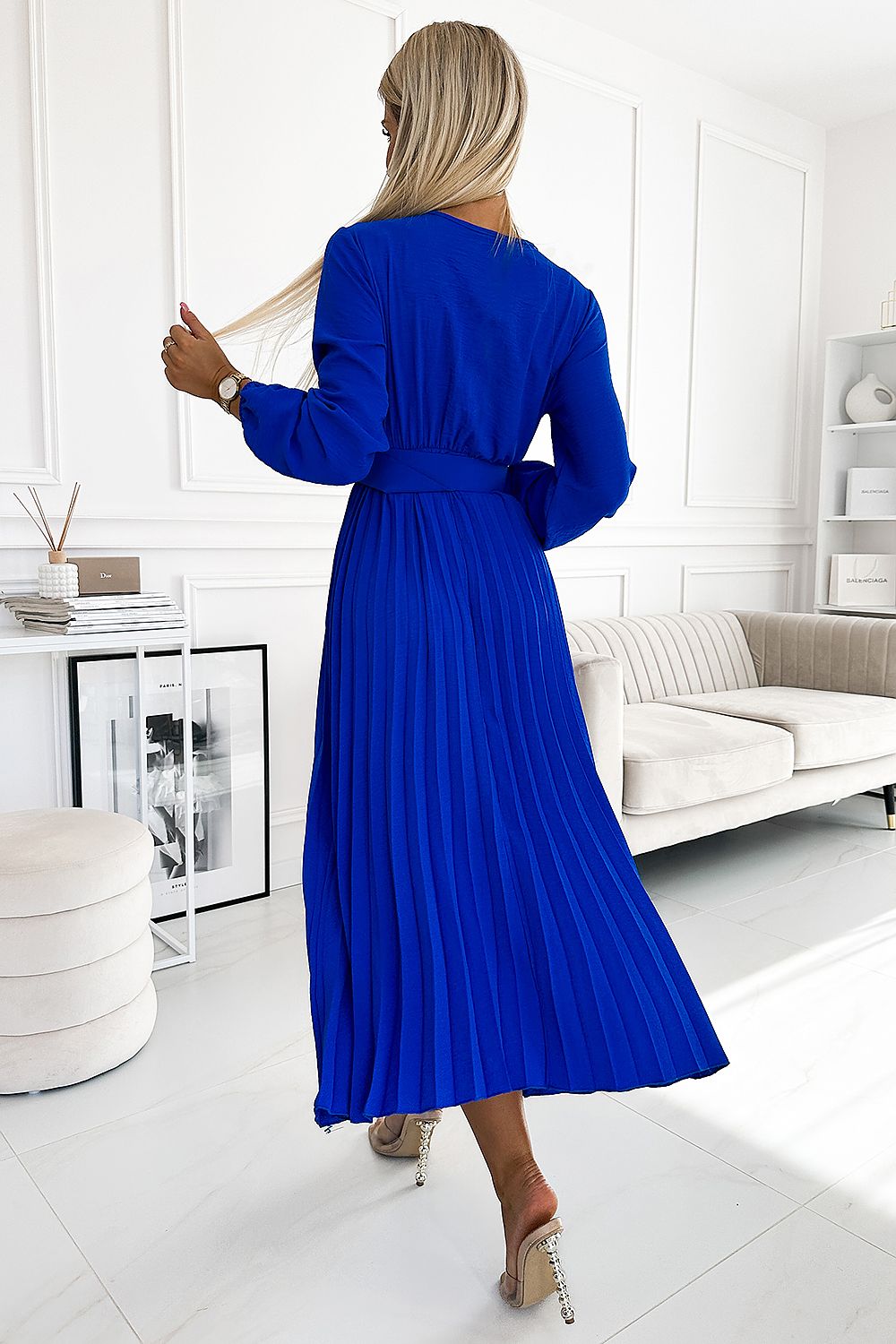 Midi A-line Long-Sleeve Dress