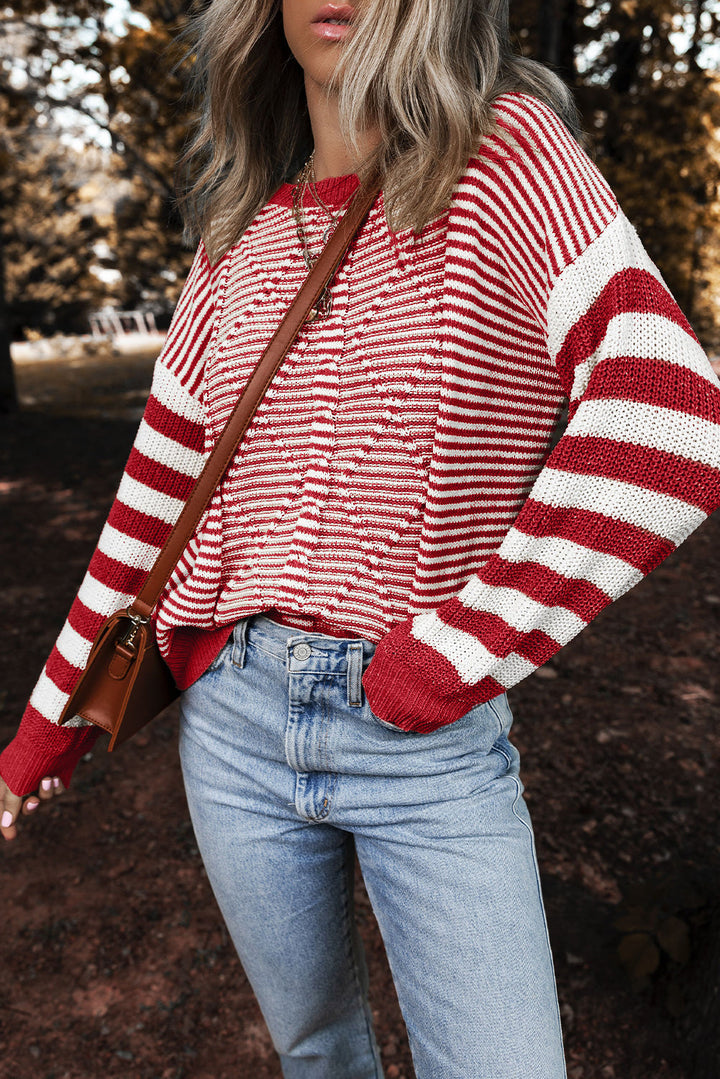 Stripe Textured Sweater by Poppy Lee Lane