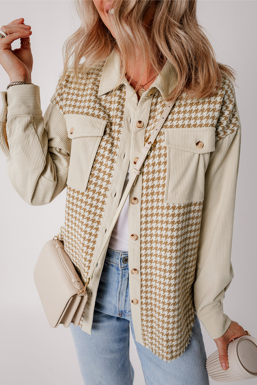 Corduroy Patchwork Flap Pocket Shacket by Poppy Lee Lane