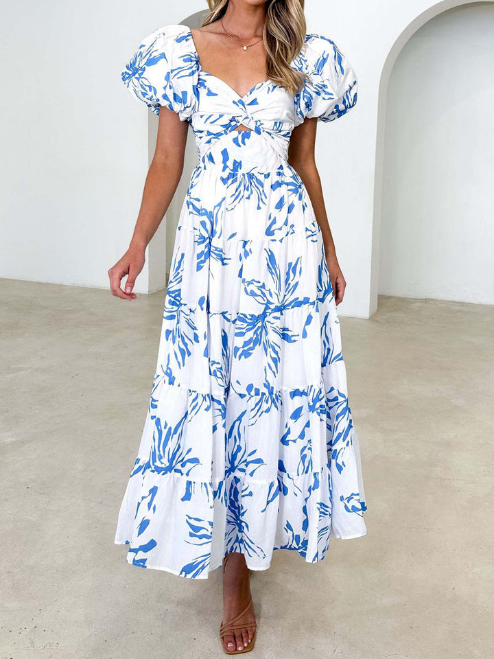 Floral Printed Puff Sleeve Dress