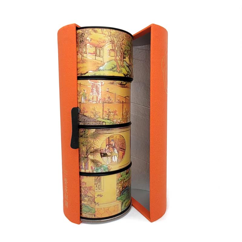 Decorative Barrel Gift Box Set with 4 Herbal Loose Tea by Tea and Whisk