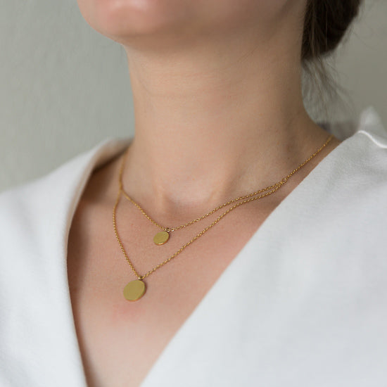 Arvo Layered Double Disc Necklace - Gold by Arvo