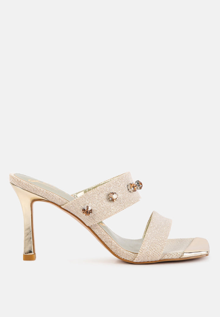 diamante embellished glitter sandals by London Rag