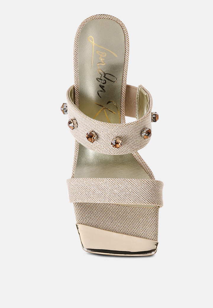 diamante embellished glitter sandals by London Rag