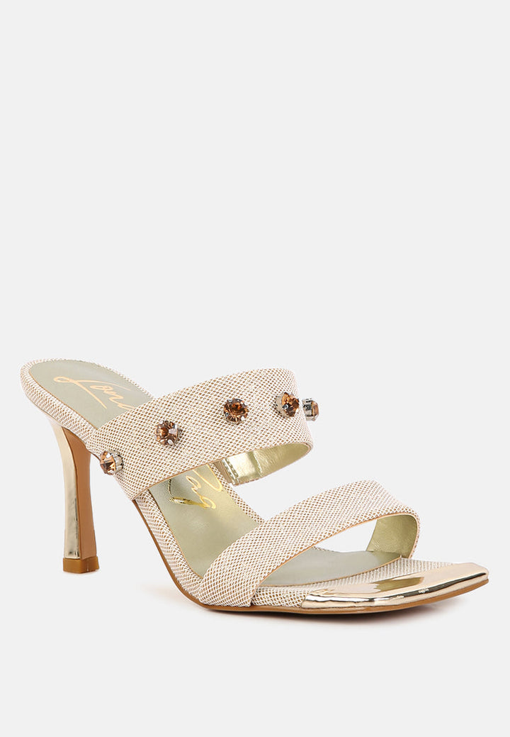 diamante embellished glitter sandals by London Rag