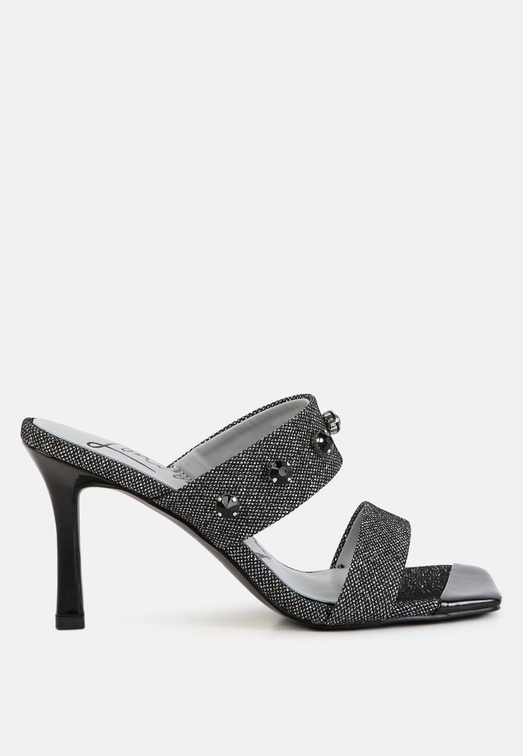 diamante embellished glitter sandals by London Rag