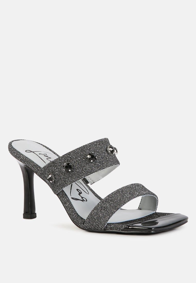 diamante embellished glitter sandals by London Rag