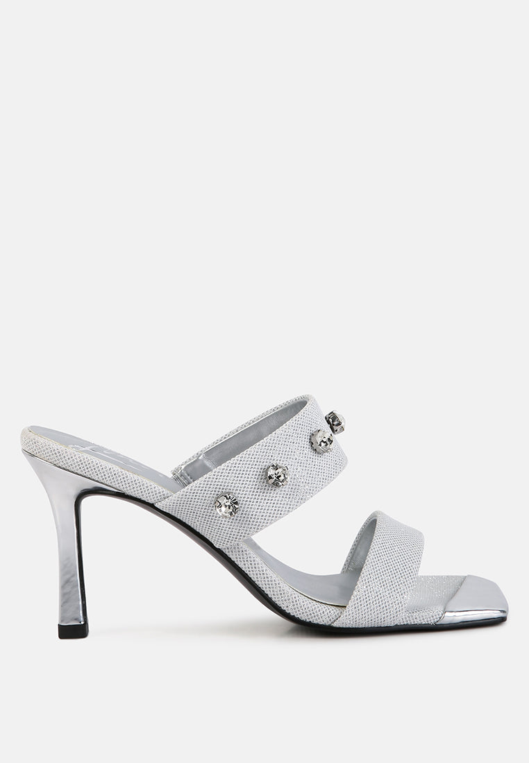 diamante embellished glitter sandals by London Rag