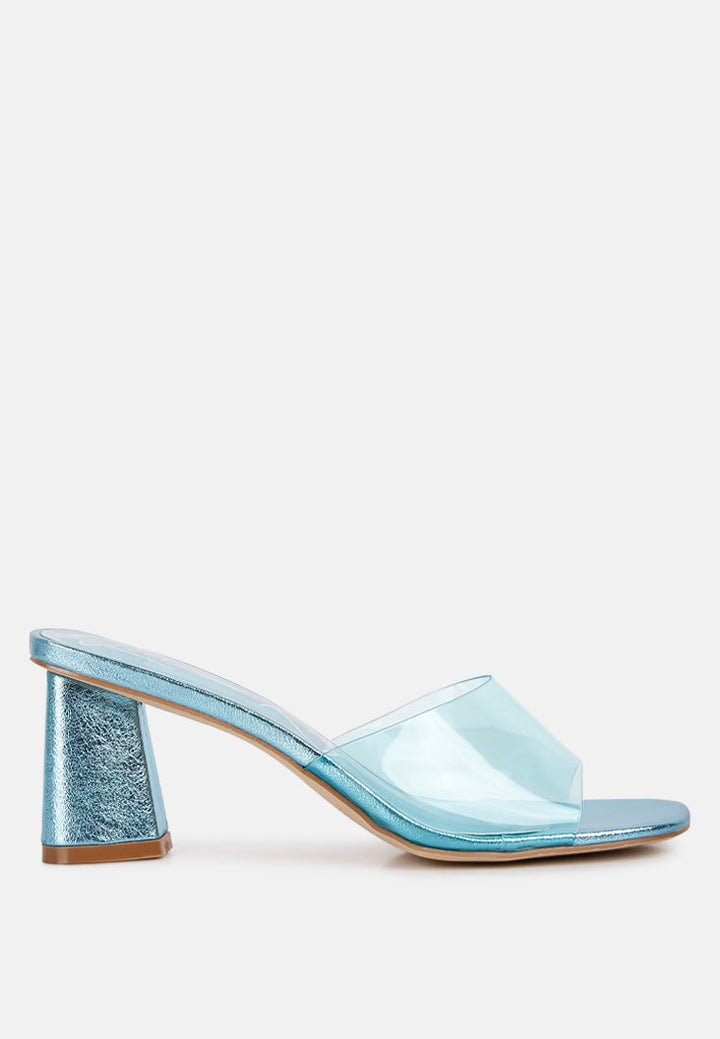 Eugenie clear strap block heel sandals by London Rag