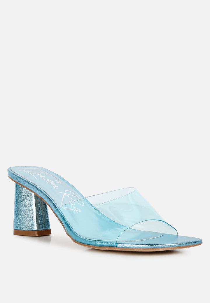 Eugenie clear strap block heel sandals by London Rag