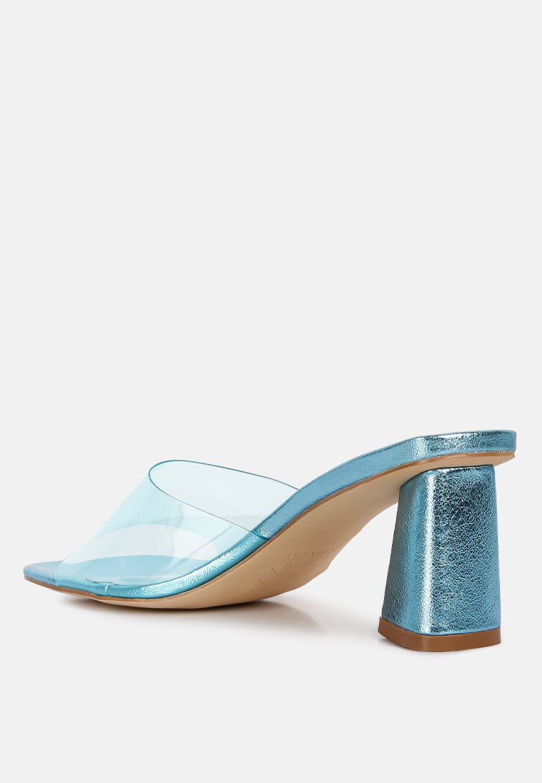 Eugenie clear strap block heel sandals by London Rag