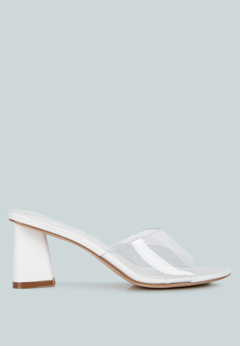 Eugenie clear strap block heel sandals by London Rag