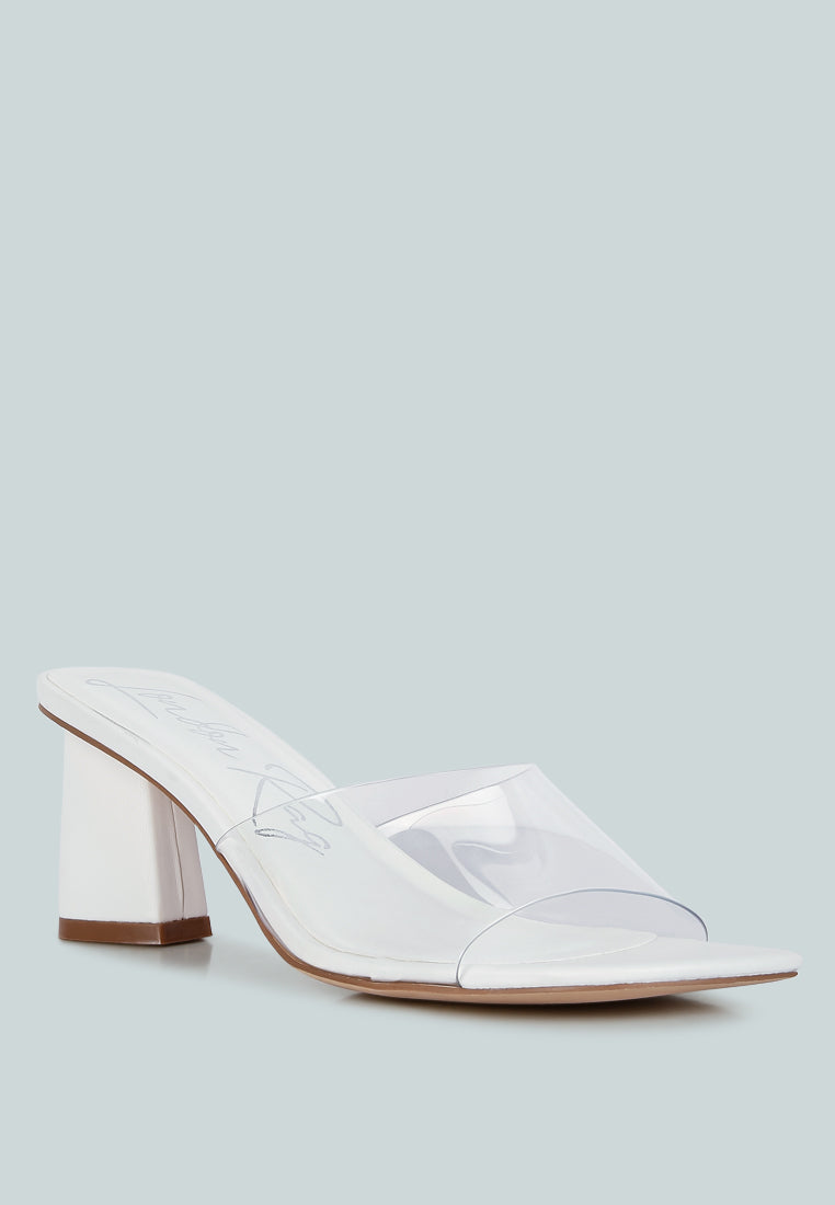 Eugenie clear strap block heel sandals by London Rag