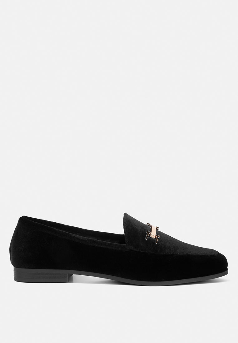 evelio horsebit embellished velvet loafers by London Rag