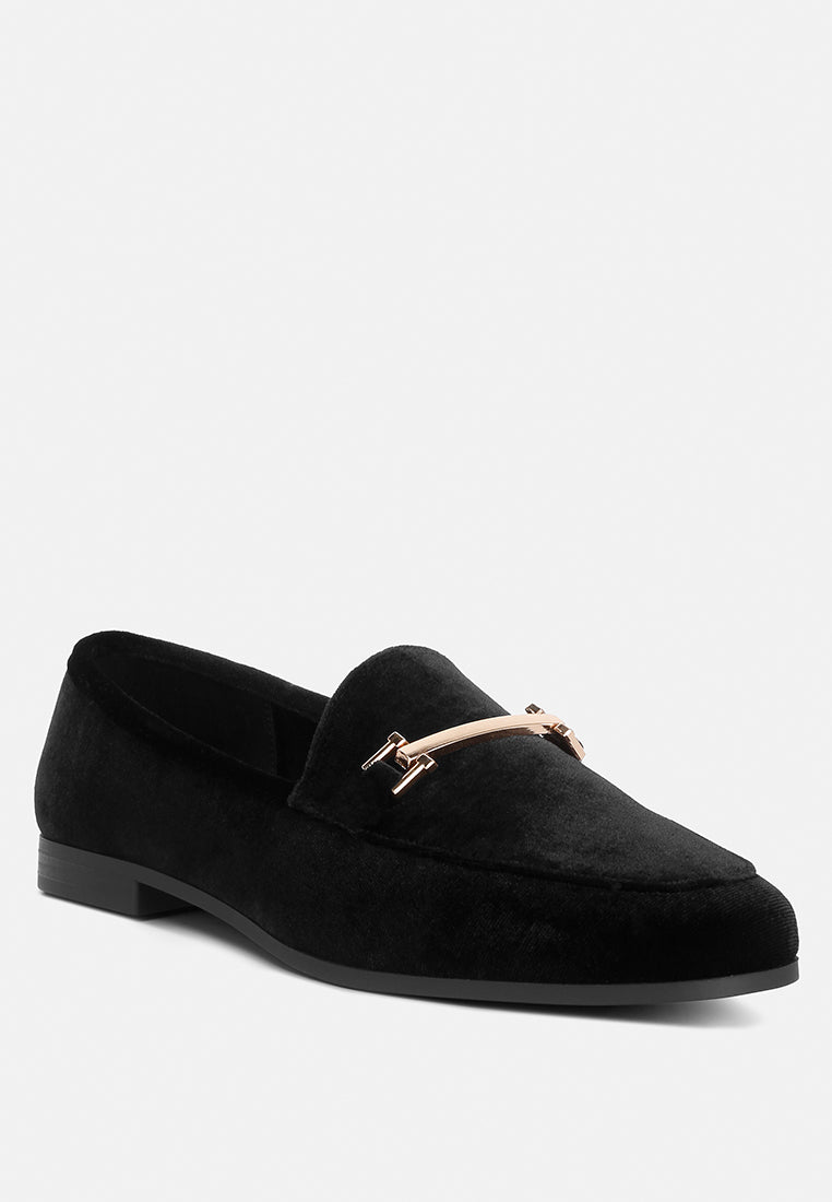 evelio horsebit embellished velvet loafers by London Rag