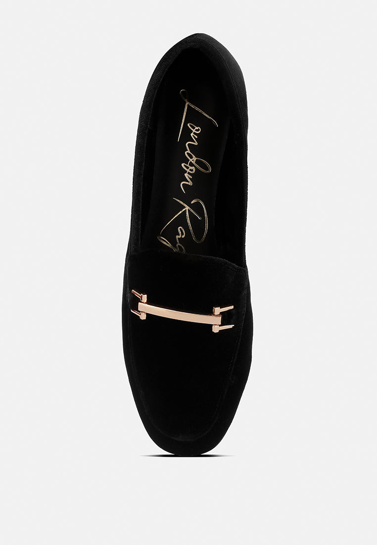 evelio horsebit embellished velvet loafers by London Rag